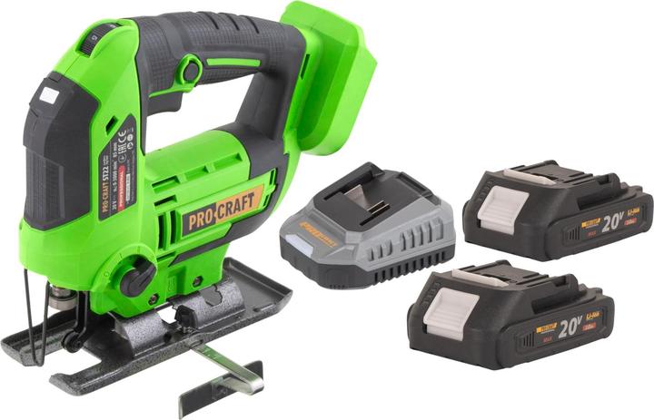 Produktbild Procraft ST22 Akku Stichsäge 20 V 80 mm Brushless + 2x Akku 2,0 Ah + Ladegerät