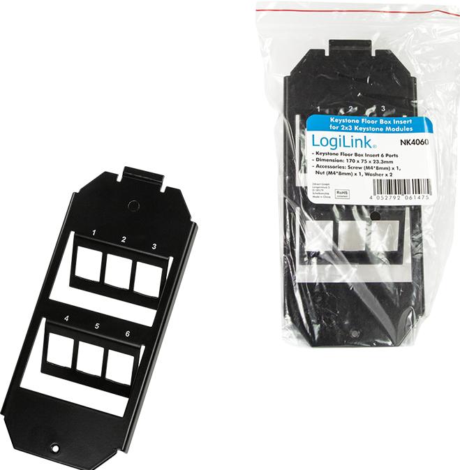 Productafbeelding LogiLink 2 x 3 Blank Keystone Patch Panel