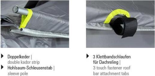 Produktbild High Peak Buszelt Trento 2.0 lightgrey-darkgrey-lime (Kuppelzelt, 9.10 kg, 2 Personen)