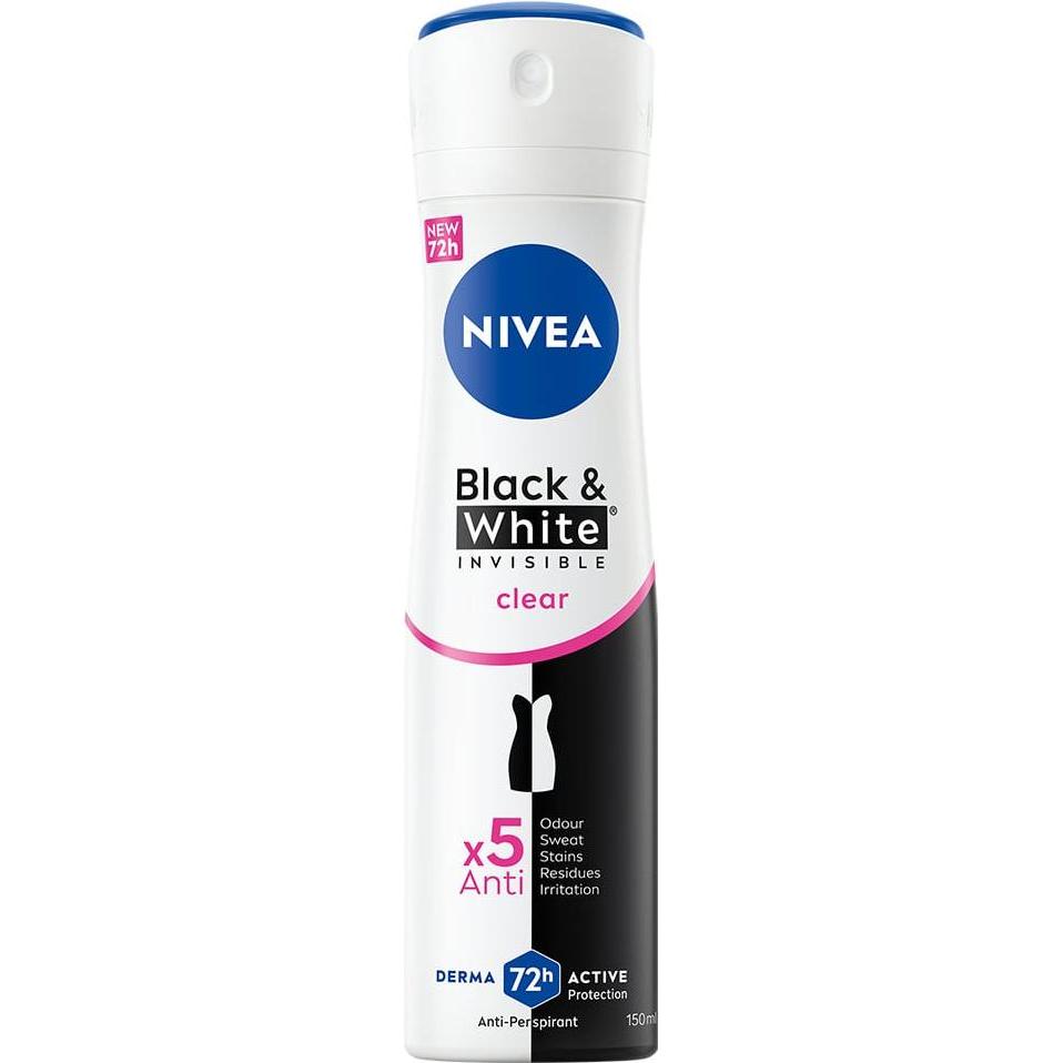 Nivea Donna Bianchi/Neri Deodorante, Black & White Invisible Original Spray (Getto Vaporizzato)
