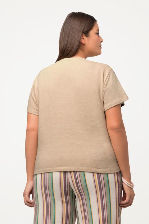 Immagine prodotto Ulla Popken T-shirt di cotone biologico con scollo a girocollo e mezze maniche (46, 48)