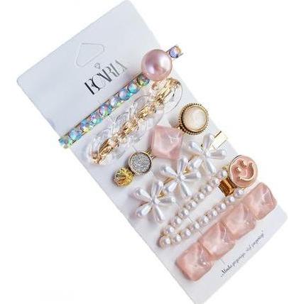 Ecarla, Haarklammer + Haarclips, Set aus 6 schillernden Haarklammern (6 Stk.)