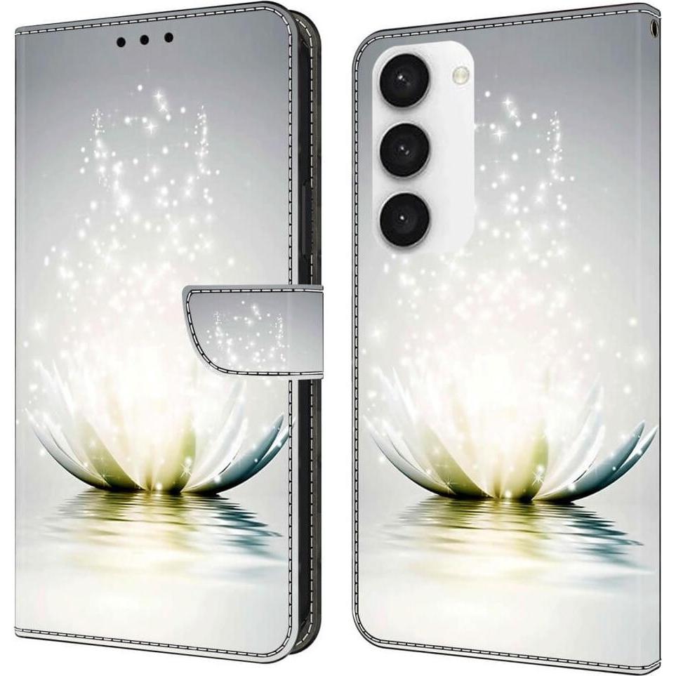 Cover-Discount Galaxy S23 FE - 3D-Effekt Hülle Etui Lotusblüte (Samsung Galaxy S23 FE), Smartphone Hülle, Mehrfarbig