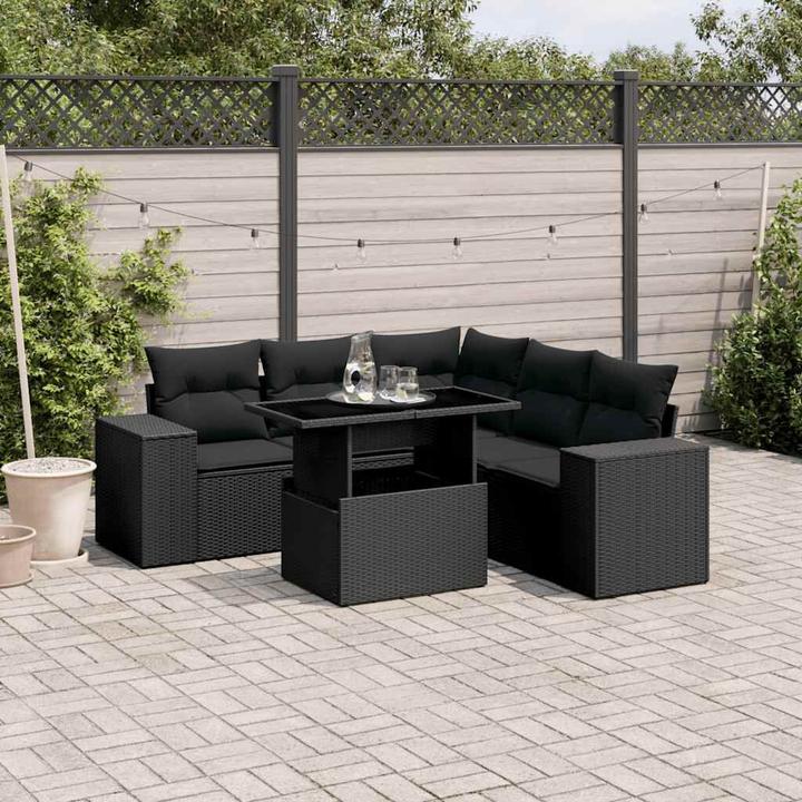 Immagine prodotto vidaXL Mobili da giardino Set di divani Set da salotto 6 pezzi in poly rattan nero