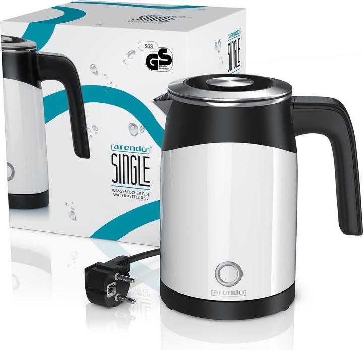 Image du produit Arendo Bouilloire 0,5 l, 1100 W, acier inoxydable Bouilloire de voyage Mini, réglage de la température (0.50 l)