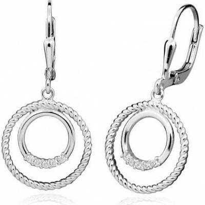 Silver Cat, Ohrringe, Fashion round earrings with zircons SC390