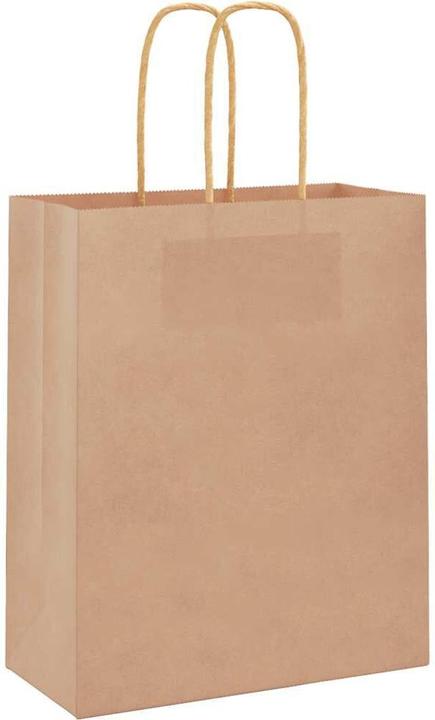 Actual product image VidaXL Kraft paper bags 50 pcs. with handle brown 18x8x22 cm paper bag (Gift bag, 50 x)