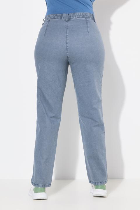 Image du produit Ulla Popken Pantalon stretch Mony, jambe légèrement carotte, poches zippées (50)