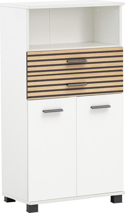 Schildmeyer Katta Highboard 60cm mattweiss / Akustikplattenoptik
