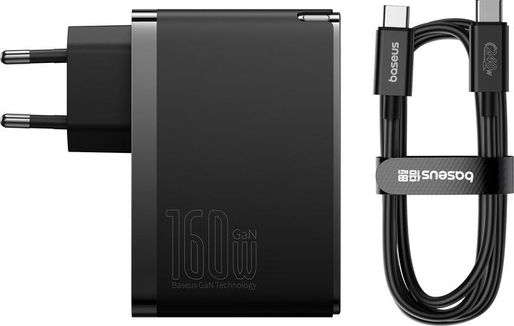 Produktbild Baseus Wall charger GaN5 Pro 2xUSB-C + USB, 160W (black) (160 W, 3 Ports)