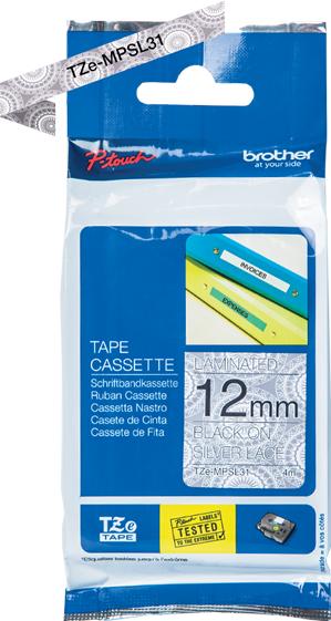 Actual product image Brother Tze-Mpsl31 (1.20 cm, Multicoloured, Black)