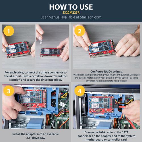 Produktbild StarTech Dual-Slot M.2 zu SATA Adapter RAID