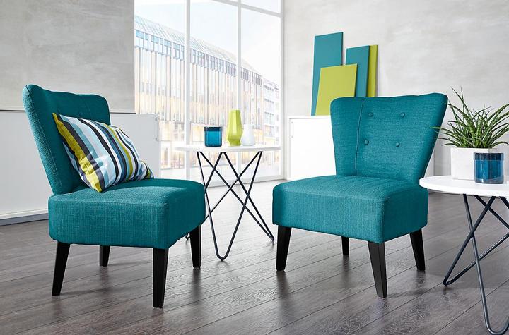 Immagine prodotto Paperflow Poltrona BRIGHTON, piedini in legno massello, blu.