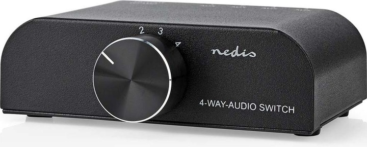 Produktbild Nedis Analog Audio-Schalter | 4-Port port(s) | Anschlüsse – Eingang: 1x 3,5 mm Audio-Eingang / 3x (2 (Analog -> Digital)