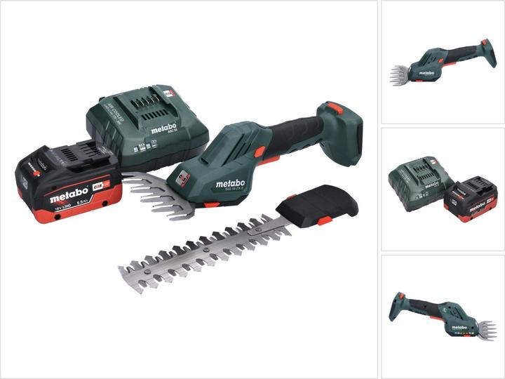 Metabo SGS 18 LTX Q Akku Gras und Strauchschere 18 V + 1x Akku 5,5 Ah + Ladegerät (Akkubetrieb)