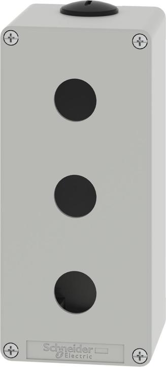Actual product image Schneider Electric XAPD3503 Empty enclosure XAP metal grey for 3x22mm - CSA (Housing)