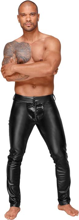 Productafbeelding Noir Handmade Wetlook broek met PVC plooien (M)