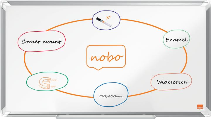 Actual product image Nobo Whiteboard Premium Plus 32, White (73 x 42 x 2 cm)