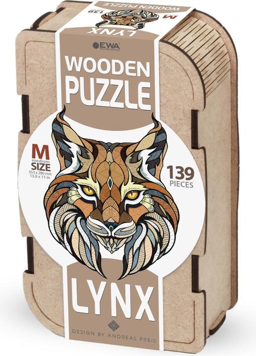 Produktbild Eco Wood Art Holz-Puzzle M - Luchs (In Holzkiste) (139 Teile)