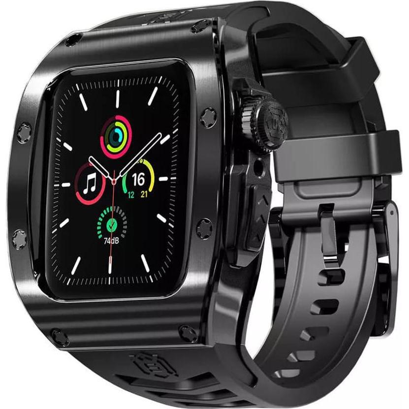 Shellbox - Waterproof IP68 + Watchband - Apple Watch 7 / 8 / 9 (45mm) - Black, Smartwatch Zubehör, Schwarz