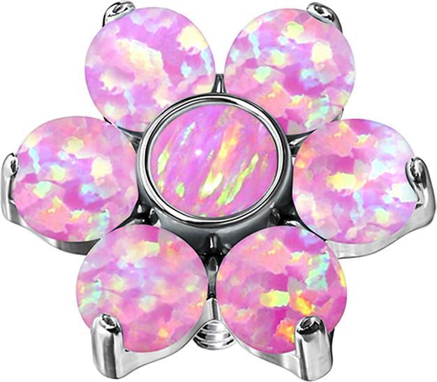 Produktbild Star Piercing Dermal Anchor Blume Opal pink (ohne Messing, Chirurgenstahl 316L)