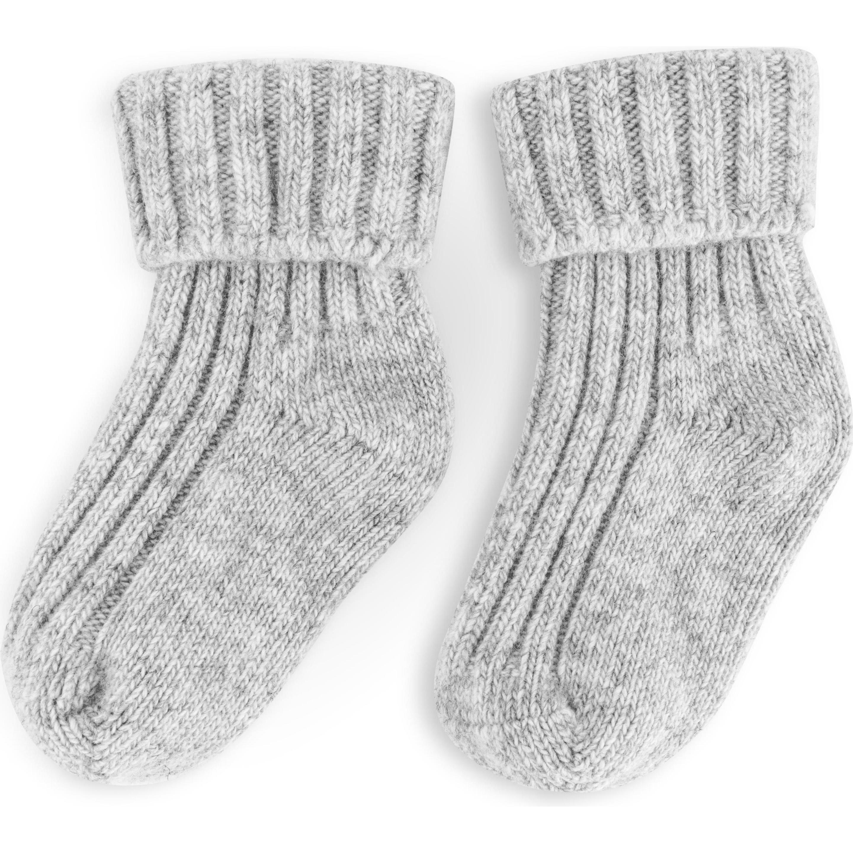 Thumbnail - Normani, Socken, 2 Paar GOTS Babyschafwollsöckchen, Grau, (2er Pack, 15 - 16)