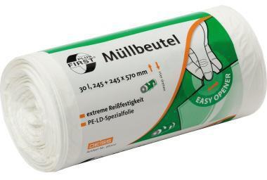 Produktbild First Müllbeutel 30,5+30,5 x 85 cm (B x H) 15µm 70l (1x, 70 l)