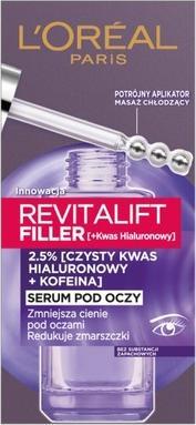 Actual product image L'Oréal Paris L'Oreal Revitalift Filler Wrinkle & Dark Circle Reducing Eye Serums 20Ml (Eye care serum, 20 ml, Day)