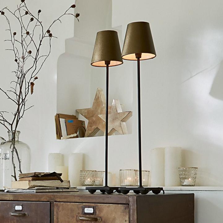 Actual product image Loberon Table Lamp Set of 2 Filia antique gold/black (E14)