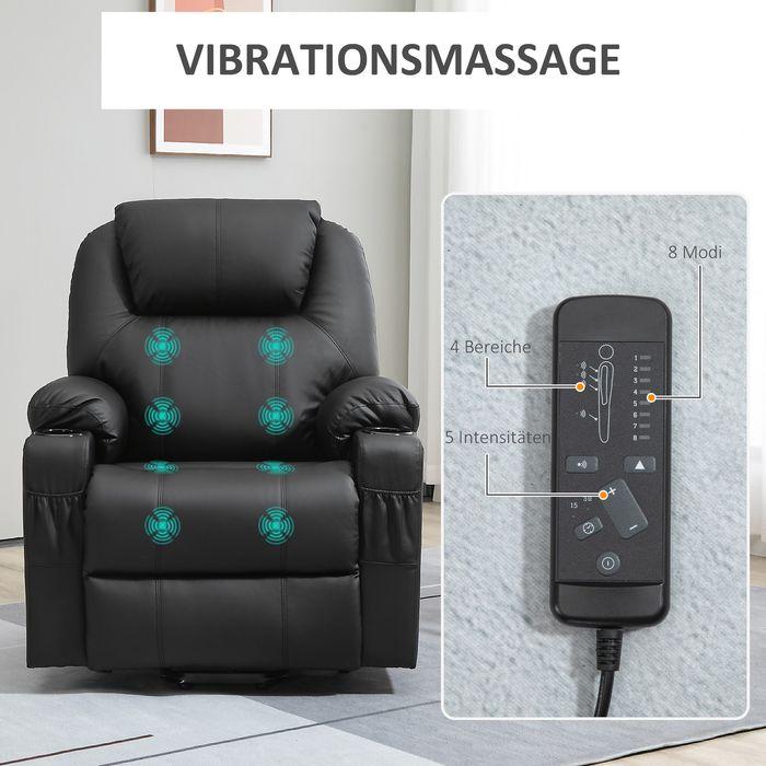 Image du produit Swisshandel24 Fauteuil releveur électrique, fauteuil de massage, avec fonction allongée, avec télécommande
