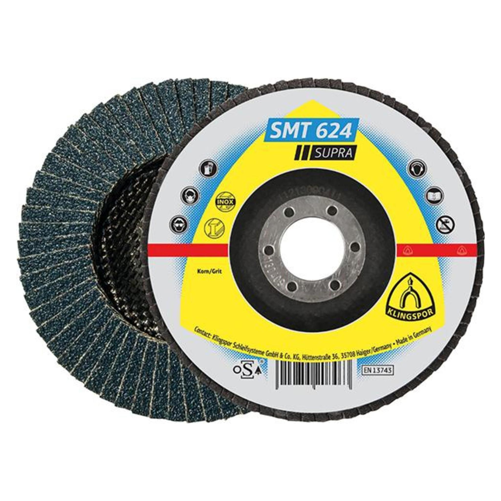 Klingspor, Schuurmiddelen, Getande Sluitring Smt 624 Supra Ø 125 Mm Korrel 60 12° Conisch Inox Zirkoonkorund (60)
