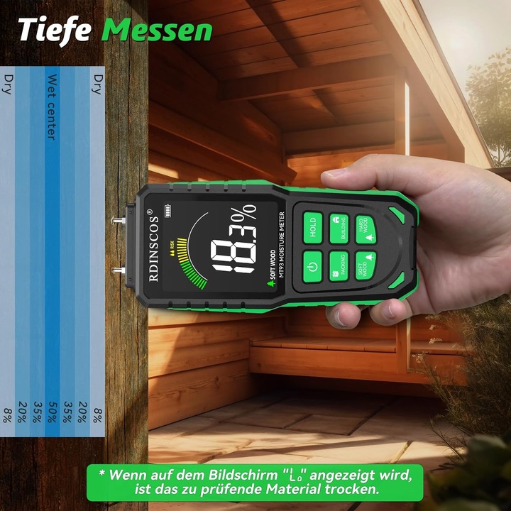 Actual product image Rdinscos Holzfeuchtemessgerät MT93
