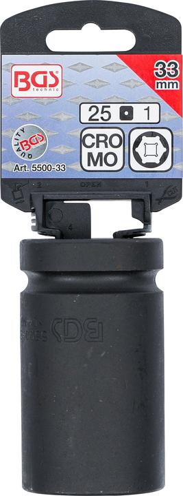 Produktbild BGS Kraft-Steckschlüssel-Einsatz Sechskant, tief Antrieb Innenvierkant 25 mm (1") SW 33 mm (33 mm)
