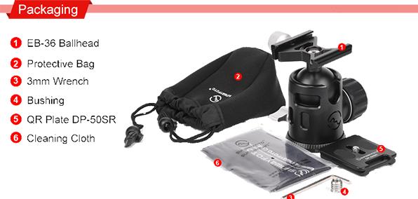 Actual product image Sunwayfoto Epic Series Light-Weight Travel Ball Head EB-36 (Spherical head)