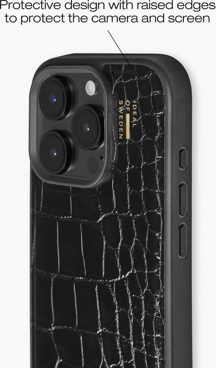 Image du produit iDeal Of Sweden Magsafe Designer Hard-Cover Vegan Leather Black Croco (Apple iPhone 16 Pro Max)