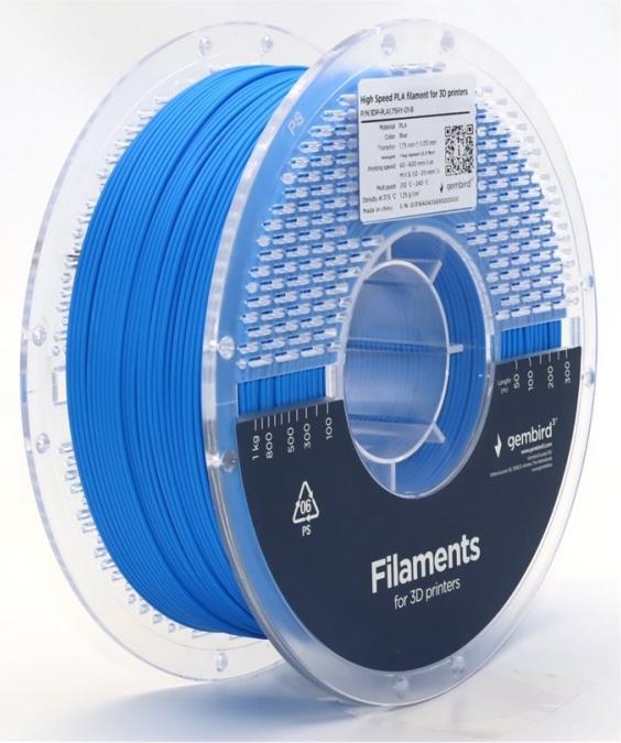 Gembird High Speed PLA filament - Bl - 1.75mm - 1 kg (PLA, 1.75 mm, 1000 g, Blue)