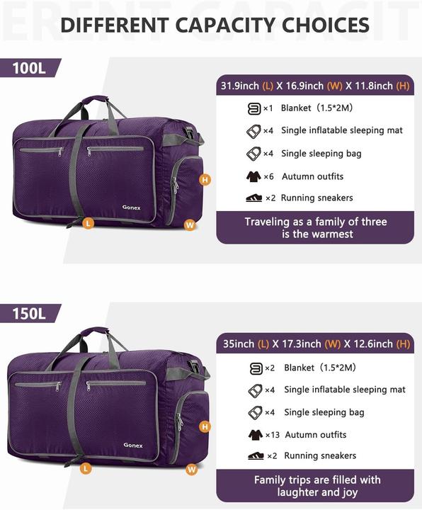 Produktbild Gonex Faltbare Reisetasche (100 l)