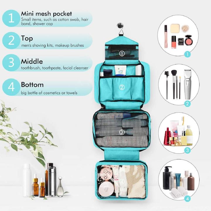 Produktbild Only-Bags.Store Kulturbeutel zum Aufhängen, Kosmetiktasche Kulturbeutel, grosser Kulturbeutel mit 360° drehbaren