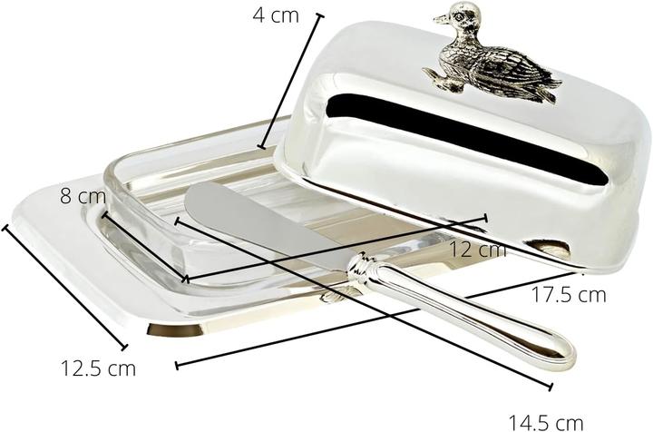 Immagine prodotto Edzard Piatto da burro per anatra con coltello 18 cm