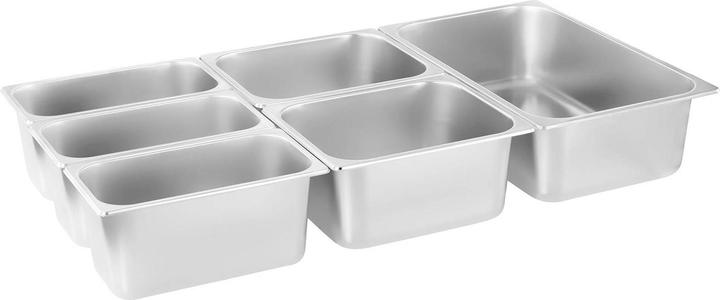 Produktbild Royal Catering Bain Marie Speisenwärmer Wärmetheke Gastro 2.900 W 6 Behälter + Fleischaufsatz