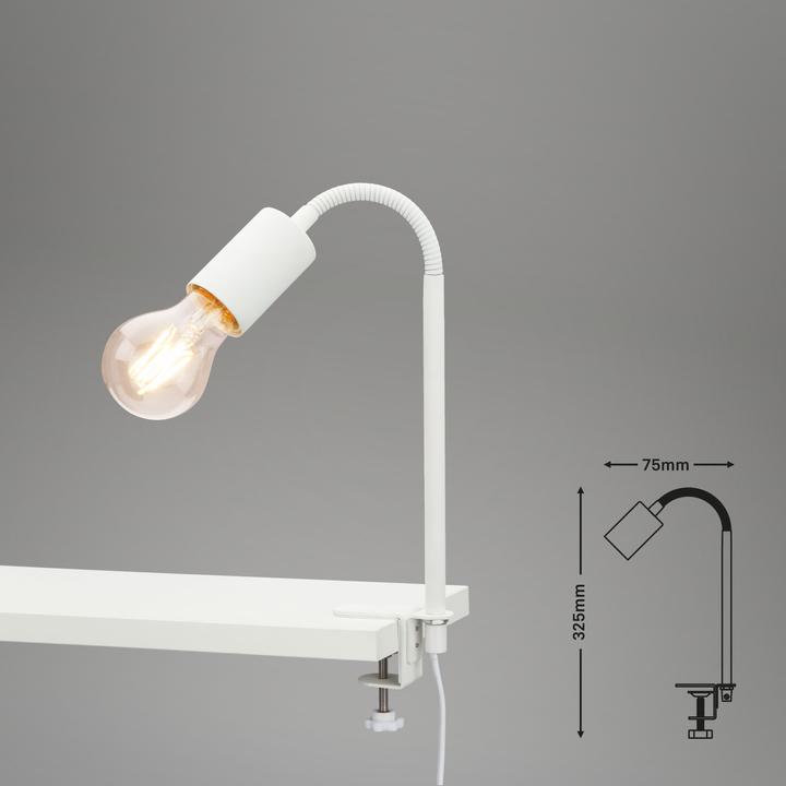 Image du produit Briloner Lampe à pince, blanc, 1xLE27 / max. 10W excl. (E27)