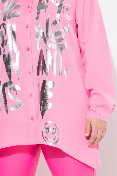 Actual product image Angel of Style Bluse, A-Linie, Metallic-Schriftzug, Zipfelsaum (44)