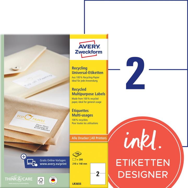 Produktbild Avery Recycling Universal-Etiketten