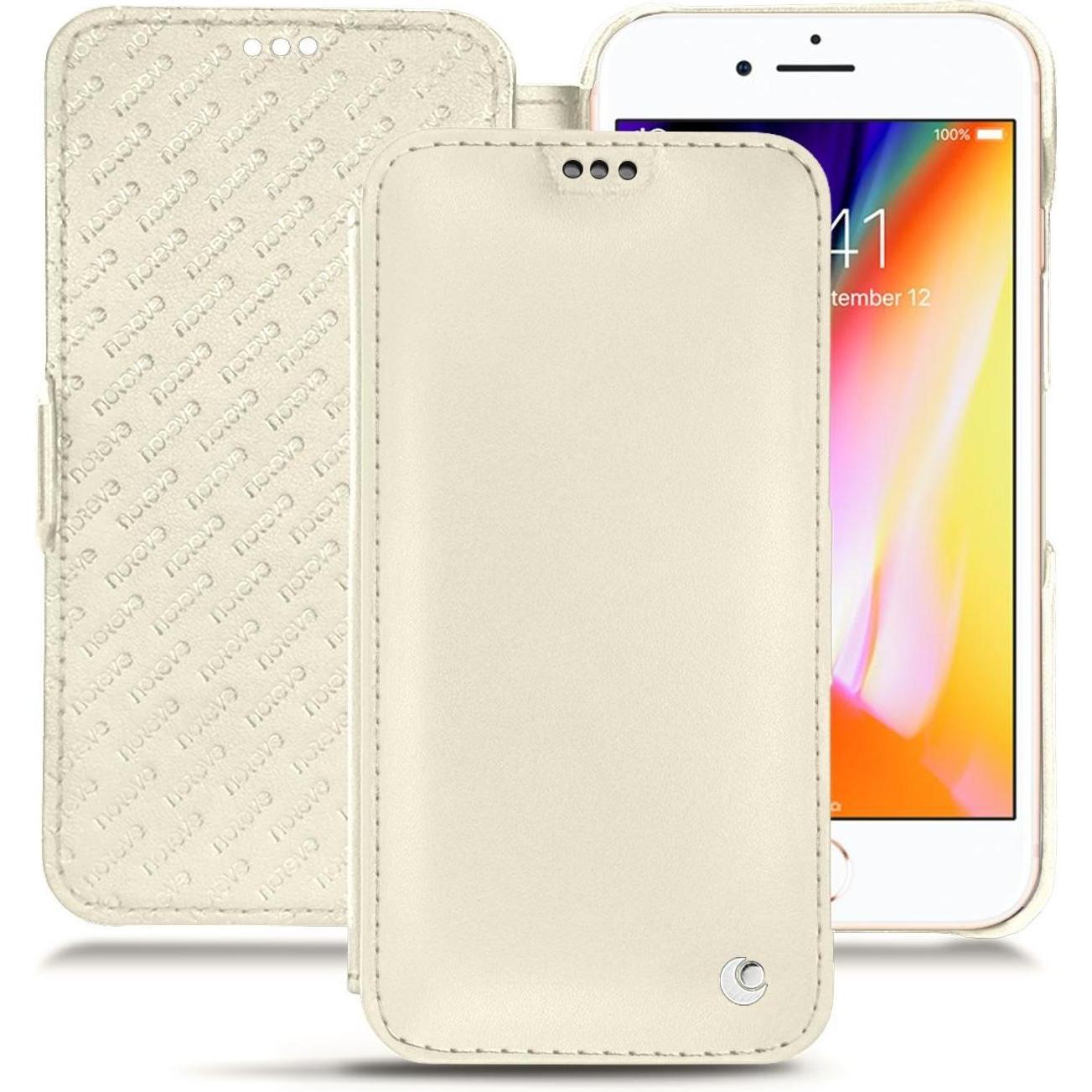 Noreve Lederschutzhülle horizontal (Apple iPhone 8), Smartphone Hülle, Weiss