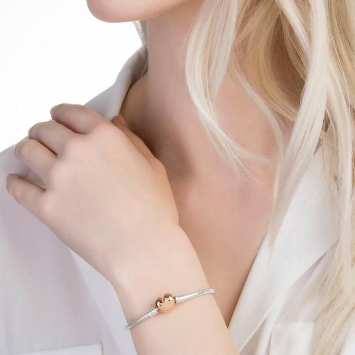 Image du produit Pandora Bracelet avec fermoir en forme de coeur (19 cm, Argent)