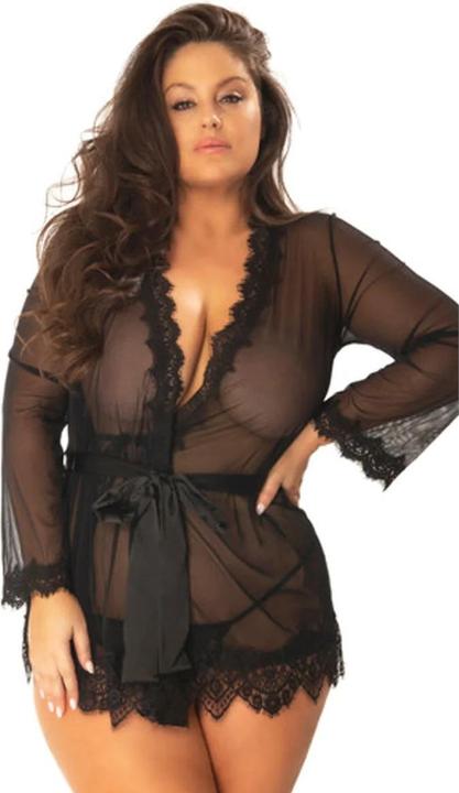 Produktbild OhLaLa Cheri Durchsichtiger Kimono mit Tanga kurvig (XL, XXL)