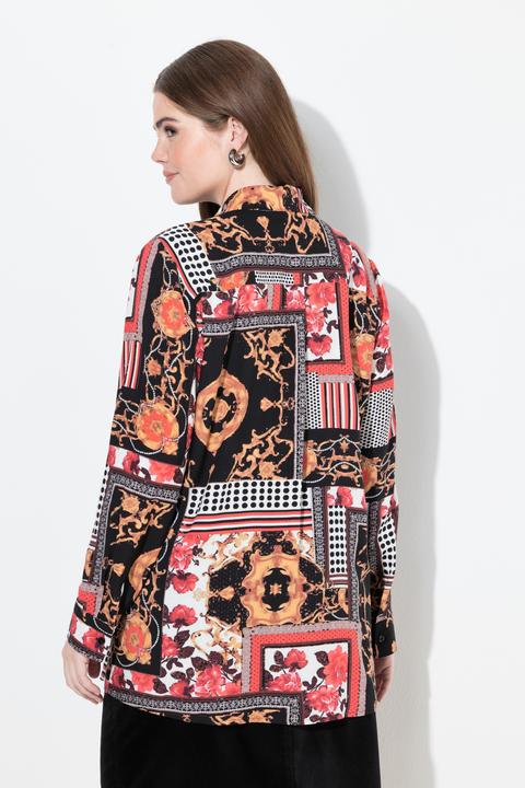 Produktbild Ulla Popken Hemdbluse, Landhausmuster, Hemdkragen, Langarm (54)