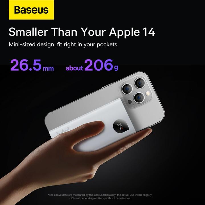 Actual product image Baseus Fast Charge Power Bank Adaman2 10000mAh 30W White (10000 mAh, 30 W, 37 Wh)