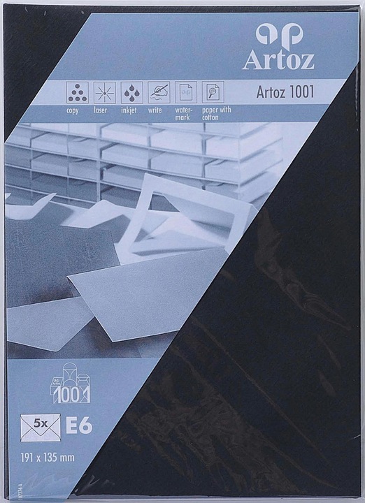Actual product image Artoz 1001 envelopes black (E6, 5 x)