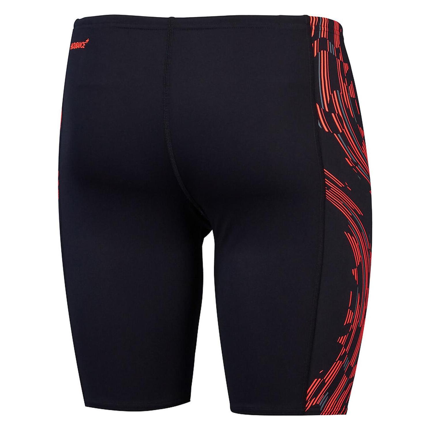 Speedo, Herren, Badehosen, Tech Panel Jammer, Schwarz, Rot, Grau, (4)